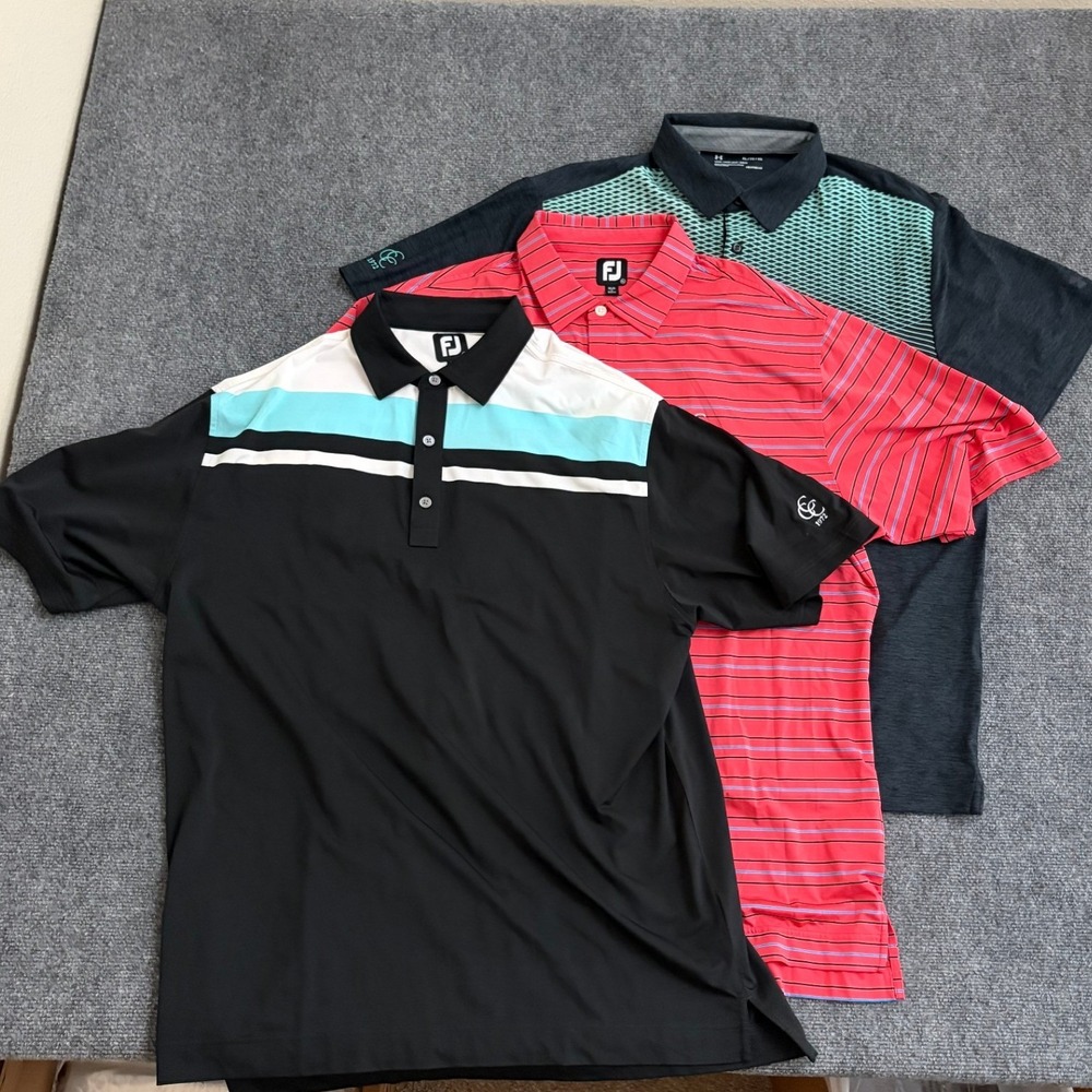 Foot Joy,Under Armour The Concert Cup CC 1972 Logo Polo Shirt Lot of 3